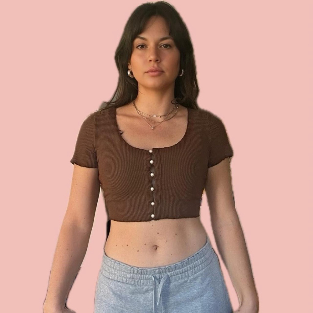 🧡 2 for 10$ Princess Polly Cropped Top with Pearl Buttons